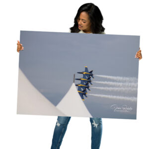 Blue Angels vertical flight wall art by Juan Rodulfo, Blue Angels Vertical Precision, A bold tribute to precision and aviation excellence